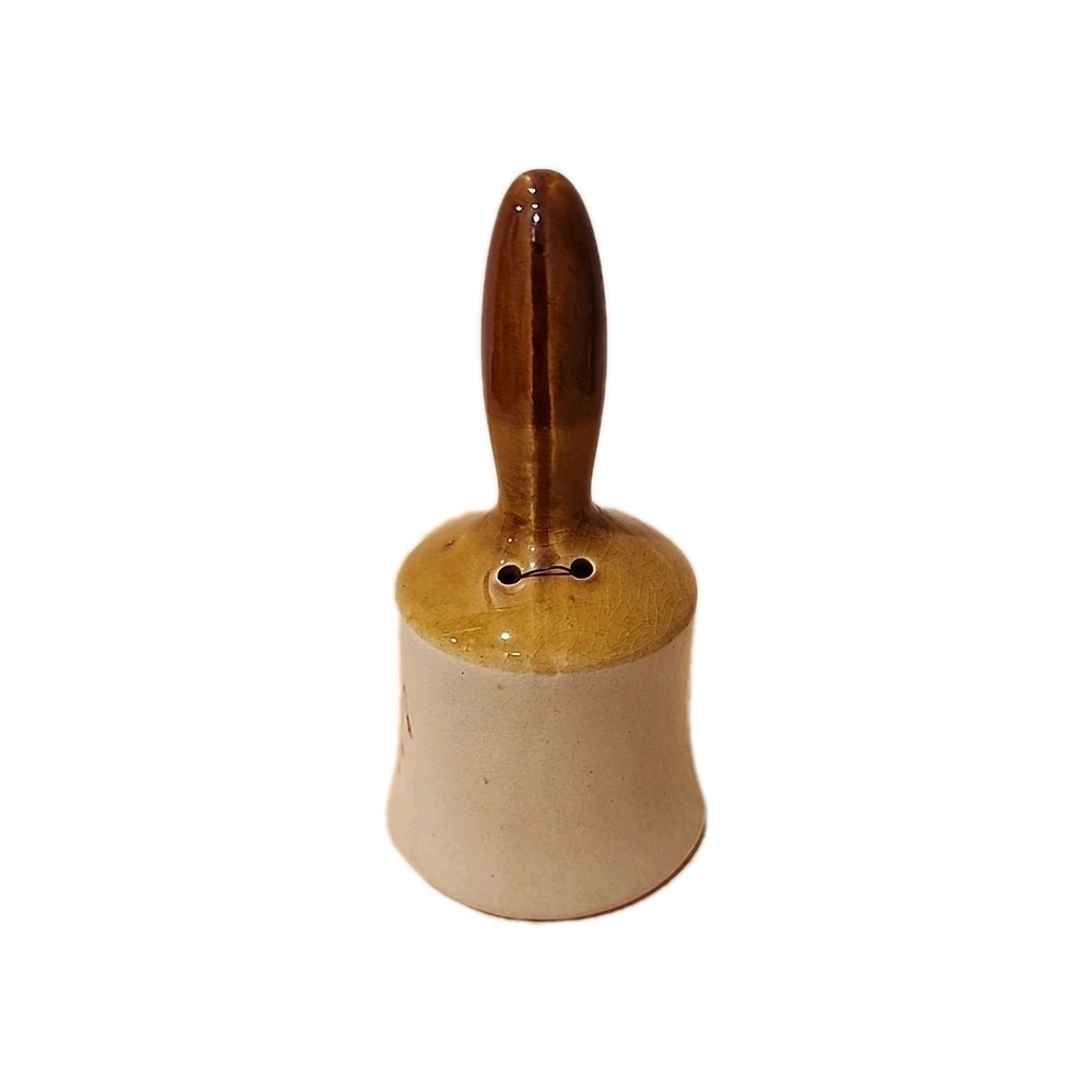 Vintage Mississippi Gulf Coast Souvenir Bell Cream Brown Ceramic REAR - Picture 2 of 3